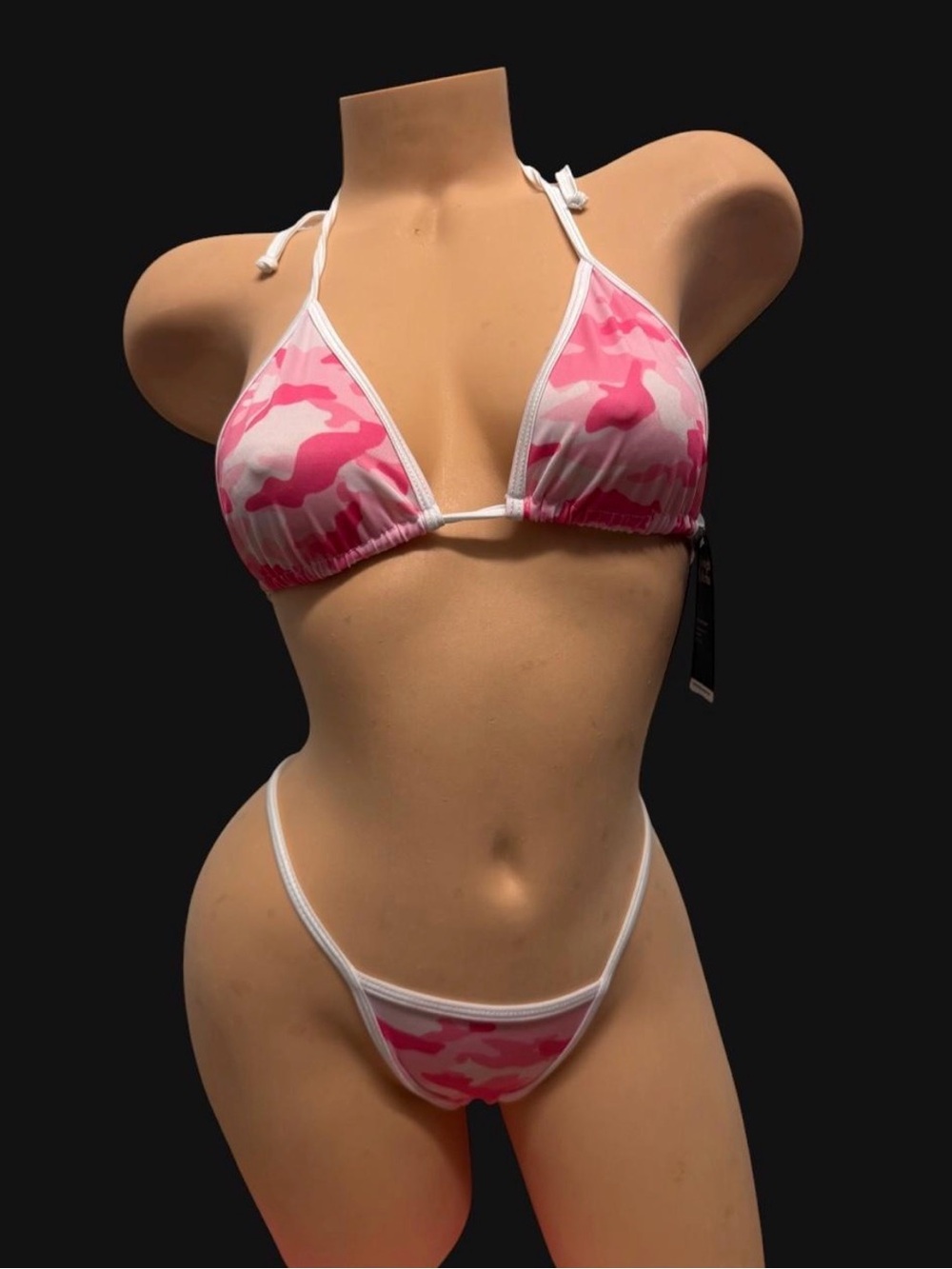 Pink Camo Triangle Bikini Set - exotic dance wear one size